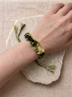 Golden Shimmer Stone Handwoven Bracelet