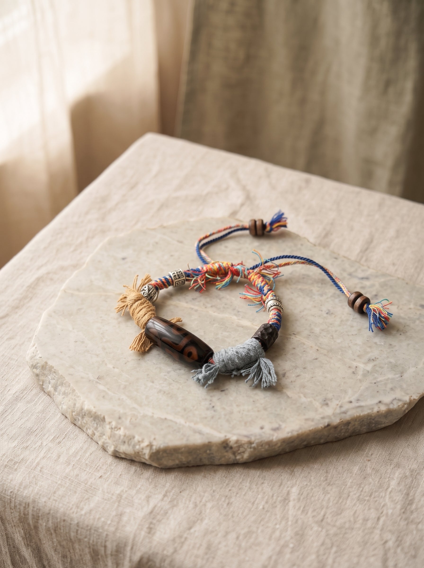 Agate Tassel Handwoven Bracelet
