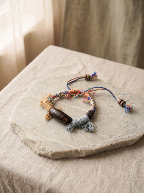 Agate Tassel Handwoven Bracelet
