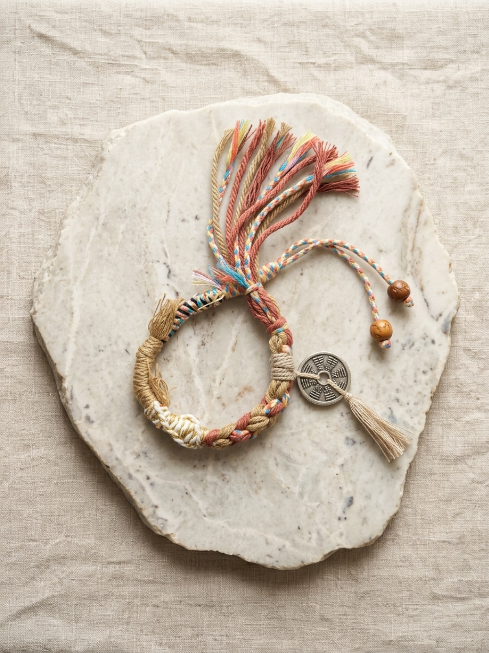 Lucky Coin Tassel Handwoven Bracelet