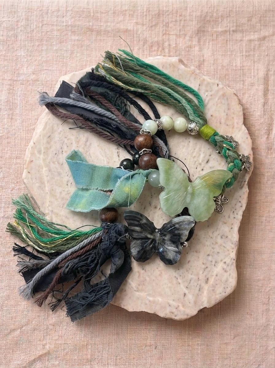Wasteland Woven Butterfly Xiuyu Jade Bracelet