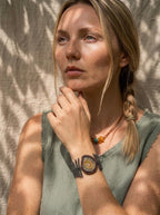 Fern Leaf & Ammonite Fossil Macramé Bracelet