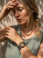 Fern Leaf & Ammonite Fossil Macramé Bracelet