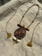 Ammonite Fossil Macramé Necklace