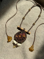 Ammonite Fossil Macramé Necklace