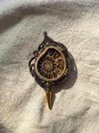 Ammonite Fossil Macramé Necklace