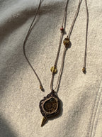 Ammonite Fossil Macramé Necklace