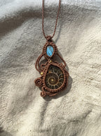 Ammonite & Labradorite Teardrop Necklace