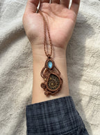 Ammonite & Labradorite Teardrop Necklace