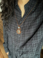 Ammonite & Labradorite Teardrop Necklace
