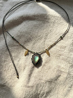 Green Flash Labradorite Macramé Necklace