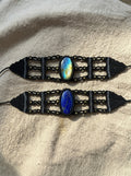 Natural Labradorite Macramé Bracelet