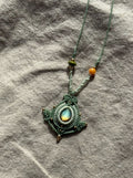 Gradient Labradorite Boho Macrame Necklace