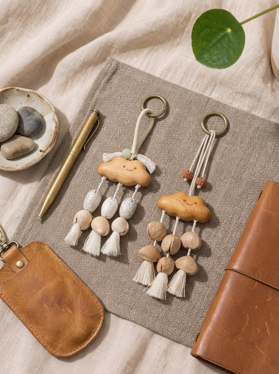 Happy Cloud Carved Fruit Shell Rattle