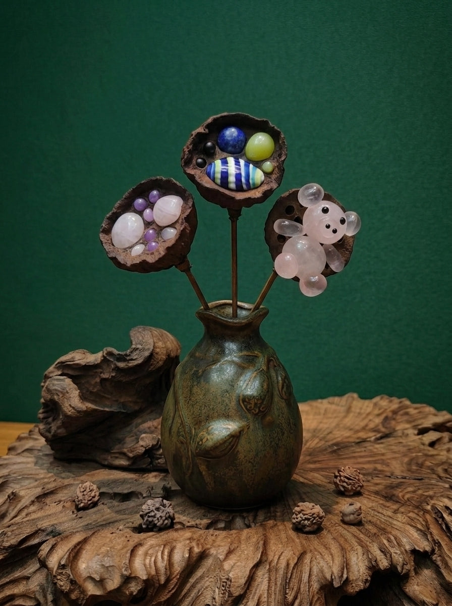 Animal Lotus Pod Stone Flower Décor