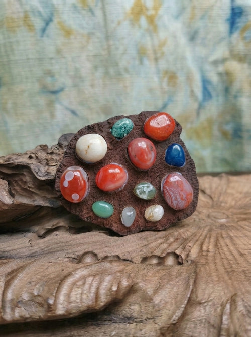 Agate Lotus Pod Stone Flower Décor