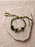 Golden Shimmer Stone Handwoven Bracelet