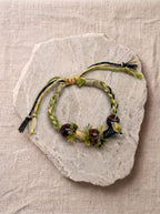 Golden Shimmer Stone Handwoven Bracelet