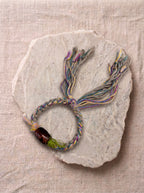 Rainbow Cord Shimmer Stone Bracelet