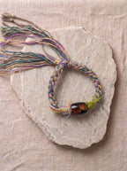 Rainbow Cord Shimmer Stone Bracelet