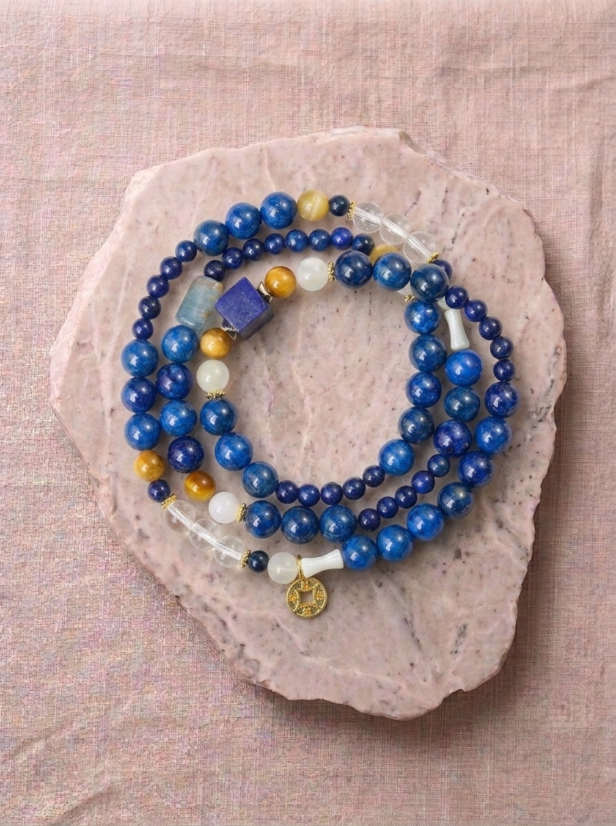 Starry Night Moonlight & Lapis Lazuli Bracelet
