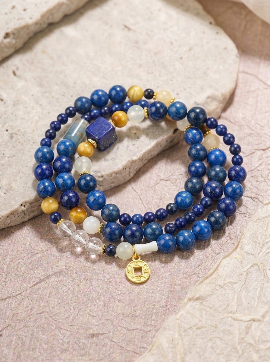Starry Night Moonlight & Lapis Lazuli Bracelet