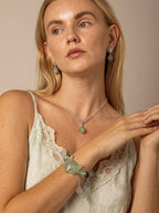 Green Rutilated Quartz & Xiuyu Jade Fox Bracelet