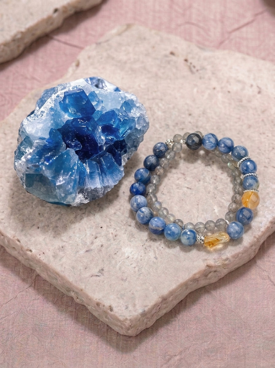 Told Me Kyanite & Gray Moonstone Bracelet