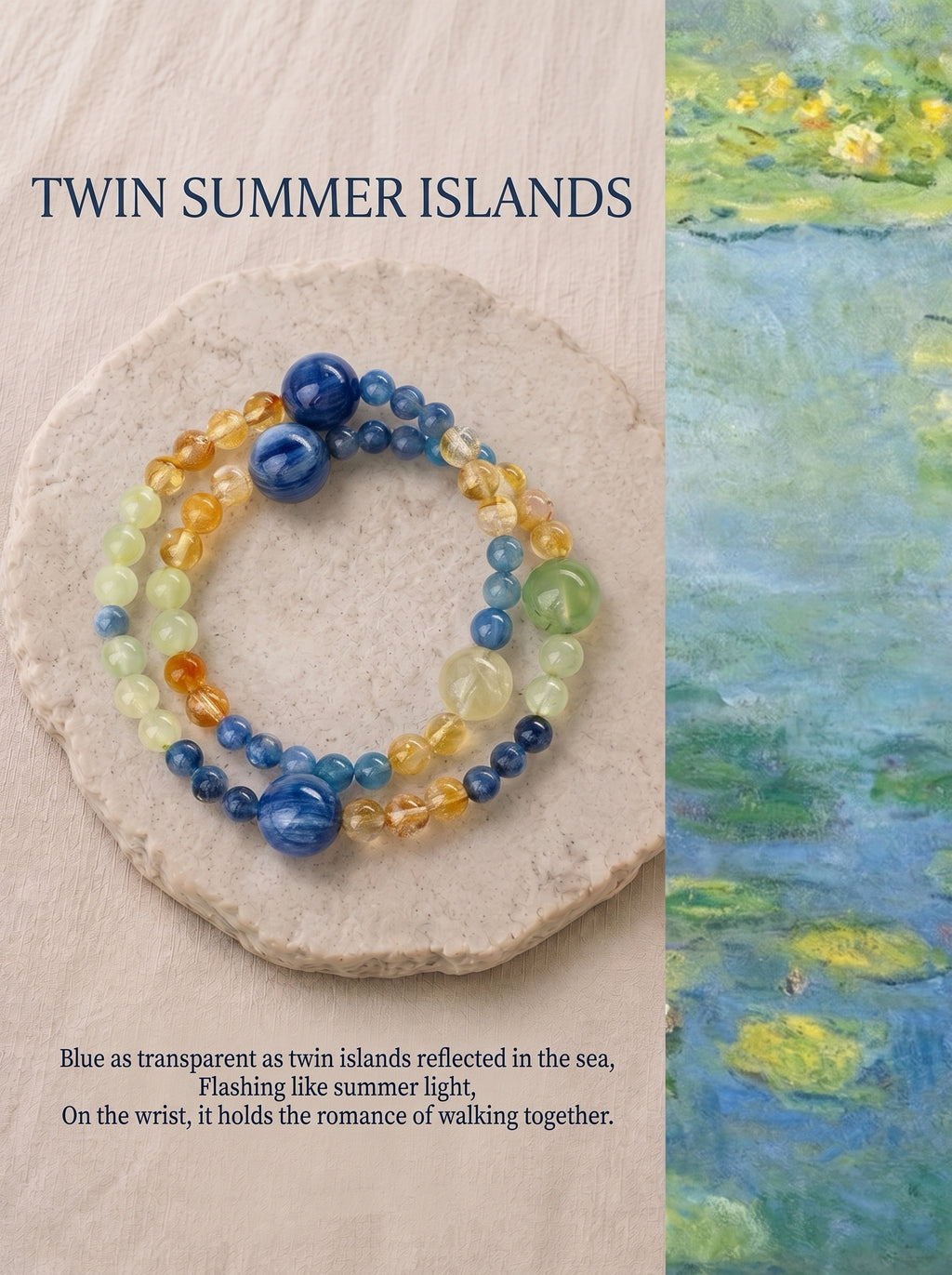 Summer Isles Blue Kyanite Yellow Quartz Bracelet