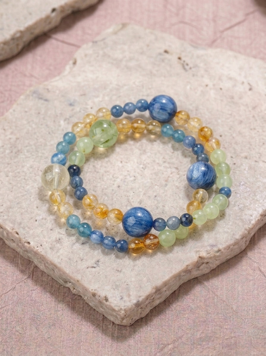 Summer Isles Blue Kyanite Yellow Quartz Bracelet