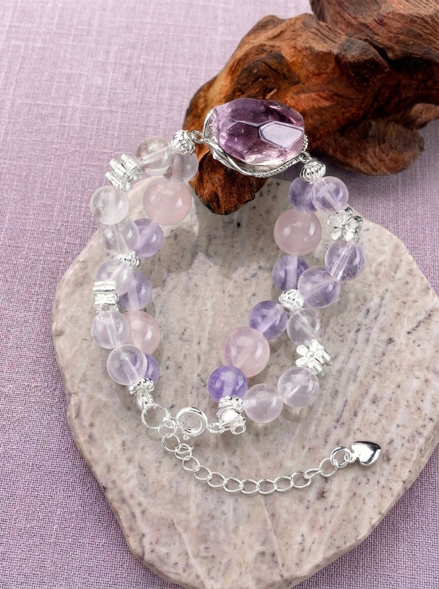 Lilacs by the Window Fluorite Amethyst  Bracelet