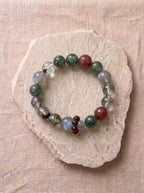 Verdant Fields Green Phantom Quartz Moonstone Bracelet