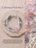 Dreamy Pink Sea Double-Strand Crystal Bracelet