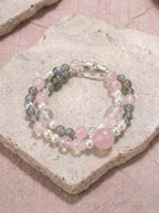 Dreamy Pink Sea Double-Strand Crystal Bracelet