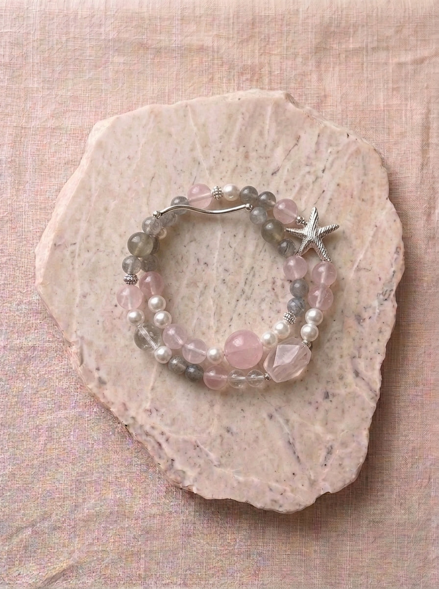 Dreamy Pink Sea Double-Strand Crystal Bracelet
