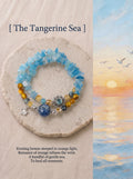 Orange Sea Aquamarine Chip Crystal Bracelet