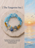 Orange Sea Aquamarine Chip Crystal Bracelet