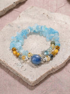 Orange Sea Aquamarine Chip Crystal Bracelet