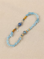 Orange Sea Aquamarine Chip Crystal Bracelet