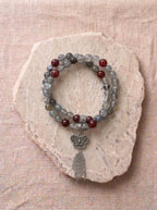 Mountain Spirit Gray Moonstone Strawberry Quartz Bracelet