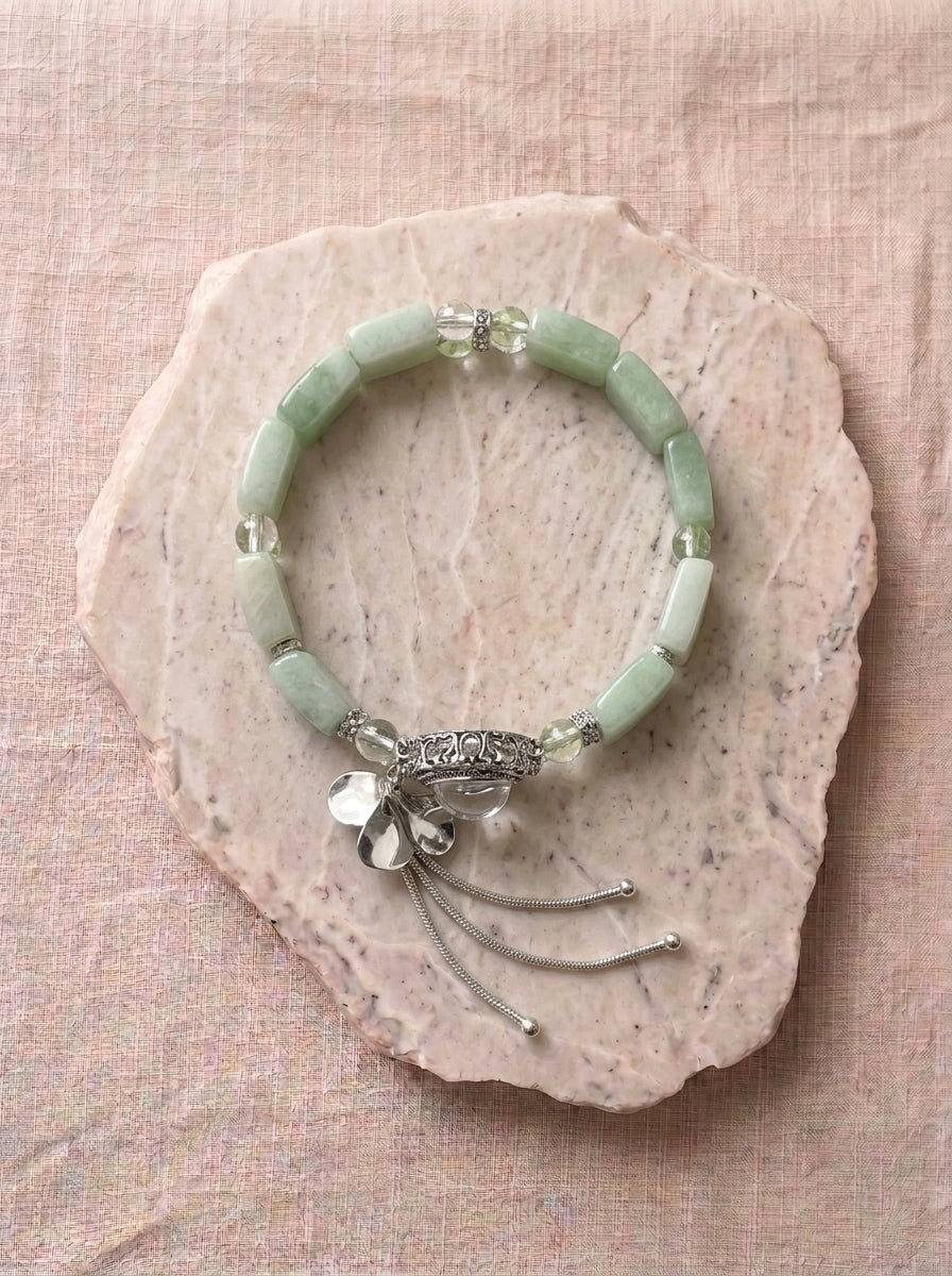 Traces Beneath Jade Clear Quartz Xiuyu Jade Tablet