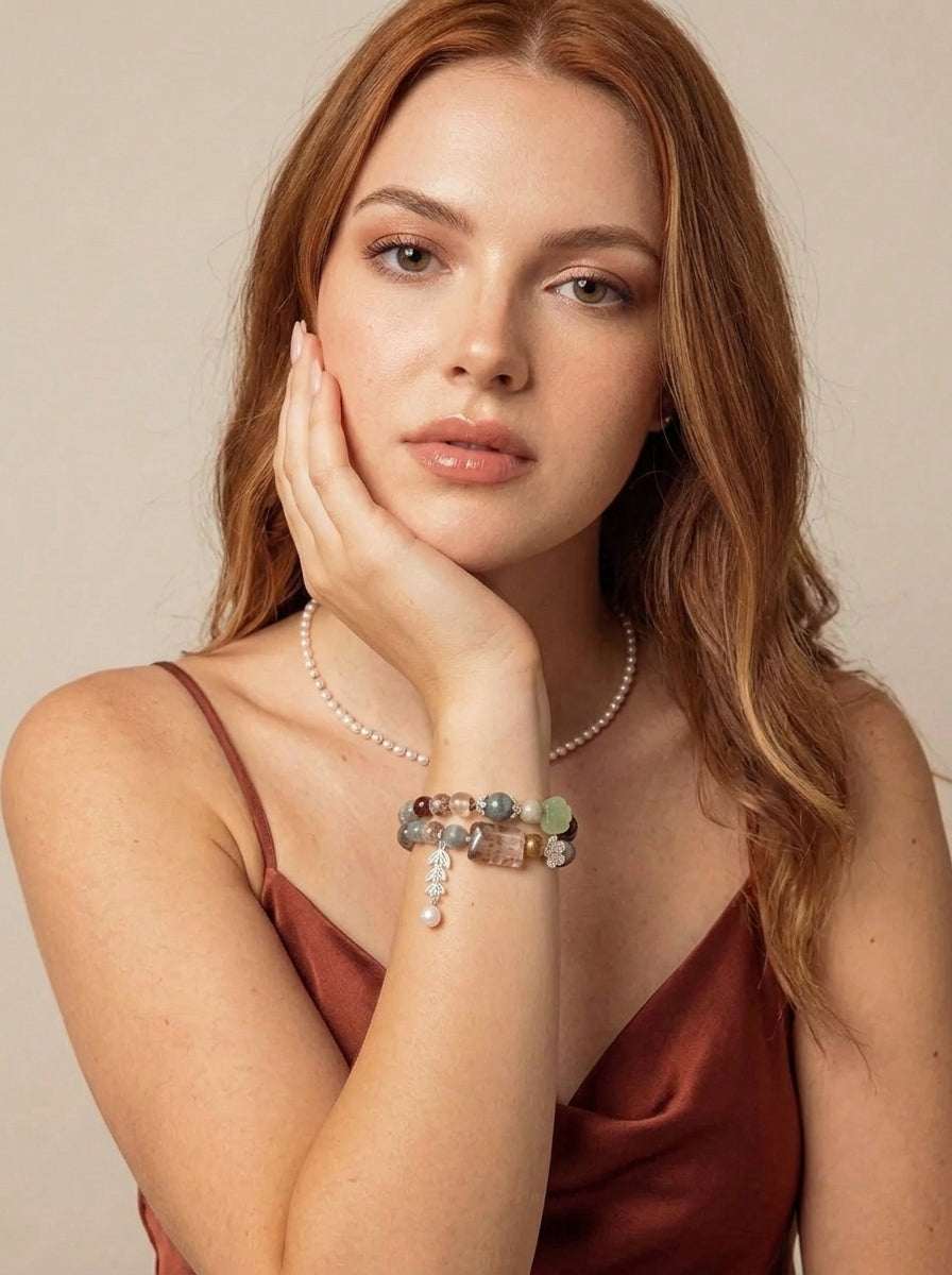 Creek Rose Moon Phantom Quartz Bracelet