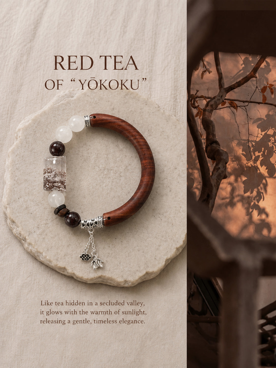 Yōkoku Red Sandalwood Half Vine Bangle