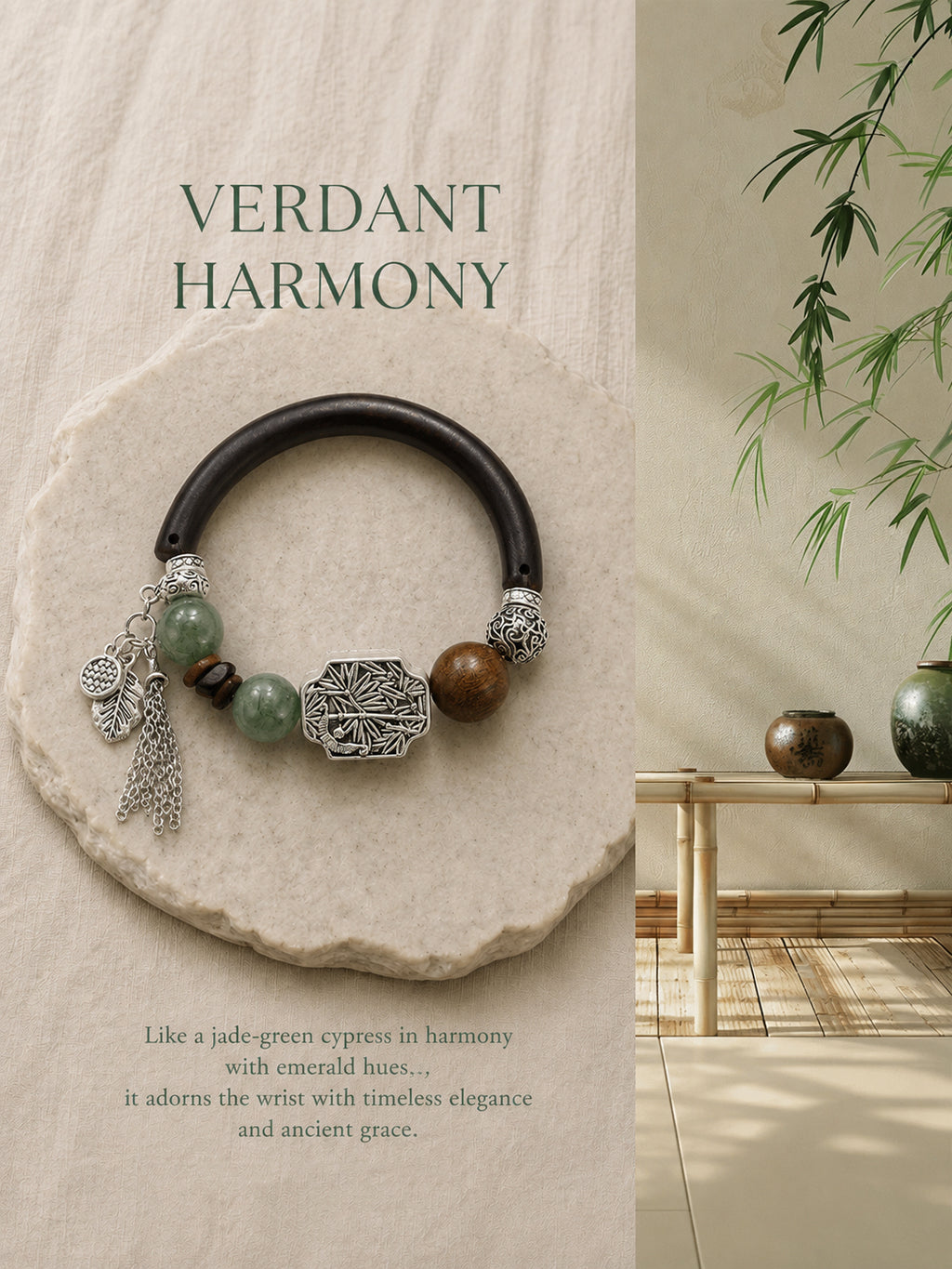 Ink Purple Sandalwood Half Vine Bangle