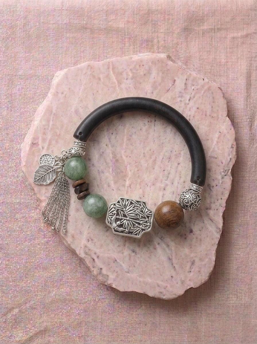 Ink Purple Sandalwood Half Vine Bangle