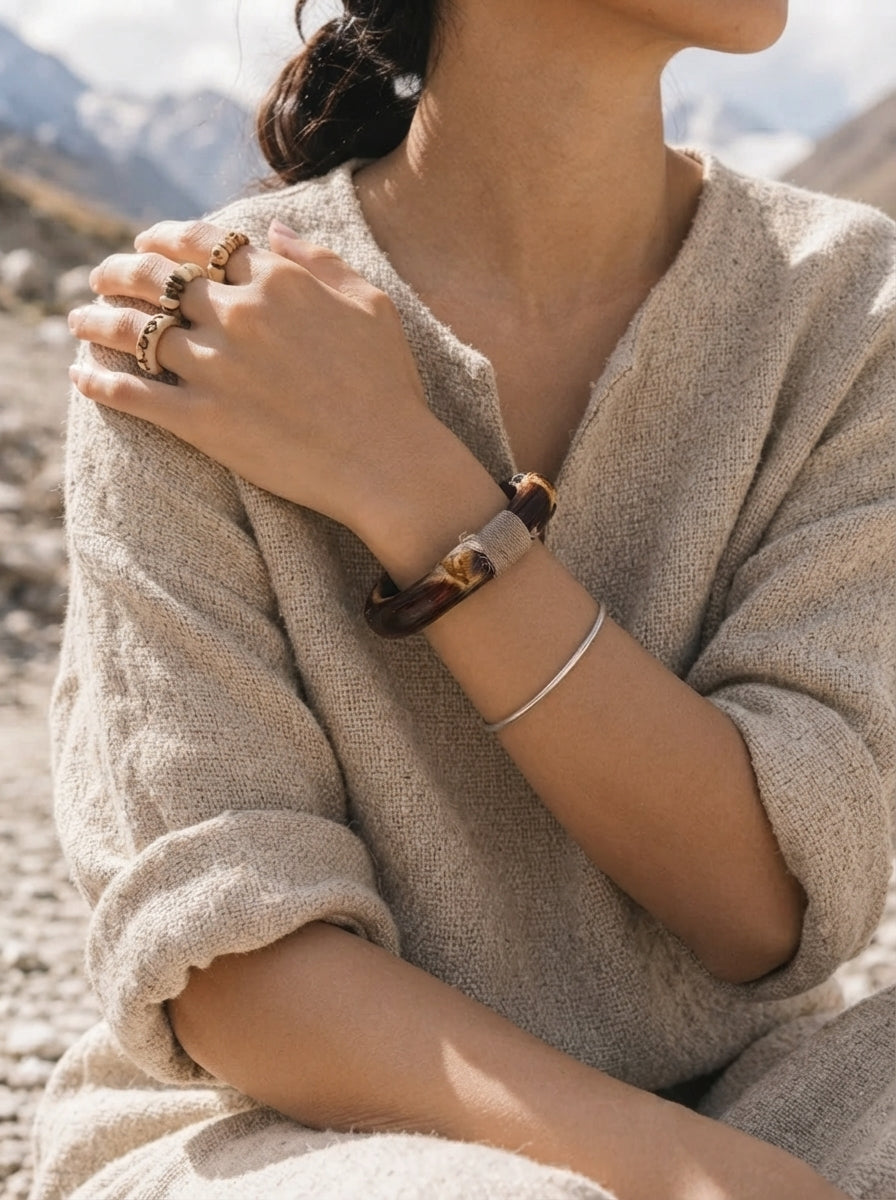 Vajra Vine Tibetan Style Wooden Bracelet