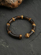 Black-Gold Purple Bamboo Bracelet