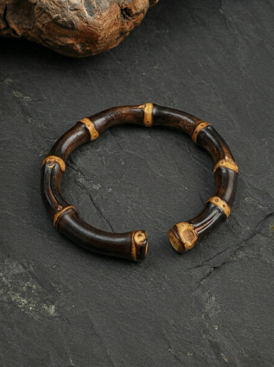 Black-Gold Purple Bamboo Bracelet