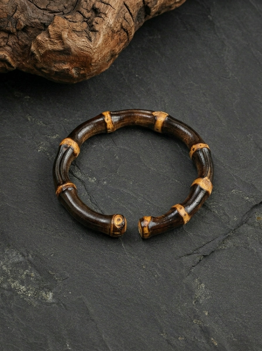 Black-Gold Purple Bamboo Bracelet