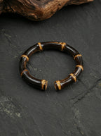 Black-Gold Purple Bamboo Bracelet